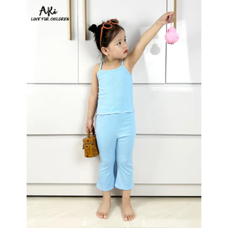 Quần Lửng Ống Loe Cho Bé Gái Vải Thun Tăm Lạnh. Quần Ống Loe Cho Bé Gái AKi - KidsFashion