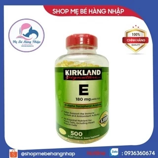 Viên uống Vitamin E 400 IU 500 Viên Kirkland Của Mỹ