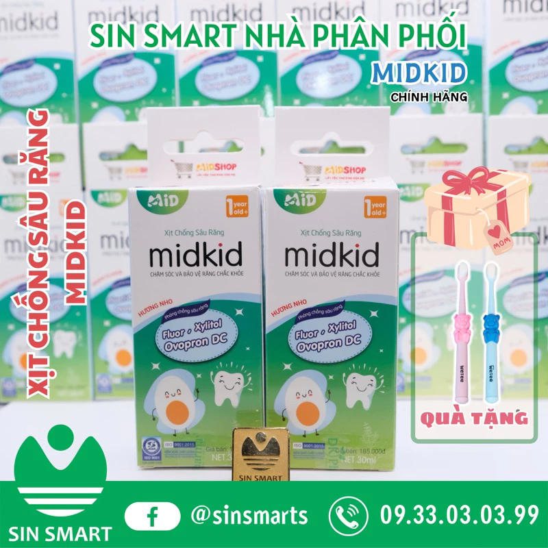 [Giá Chỉ 145K] Xịt Chống Sâu Răng MIDKID an toàn tuyệt đối dành cho bé