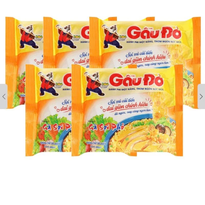 Mì Tôm Gấu Đỏ Gà sợi phở Combo 15 Gói