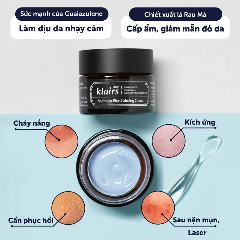 Kem Dưỡng Ẩm Klairs Midnight Blue Calming Cream