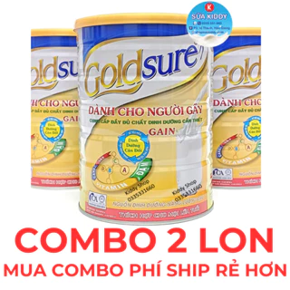 Combo 2 lon Sữa tăng cân GOLDSURE GAIN NL 900g dành cho người gầy, thích hợp mọi lứa tuổi (cam kết chính hãng, date mới)