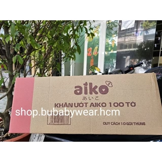 Thùng 10 gói khăn ướt Aiko hồng (100 tờ/gói)