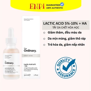 Serum tẩy tế bào chết sáng da, mờ thâm Lactic 5% Acid + HA The Ordinary 30ml (babei)