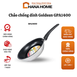 Chảo chống dính đáy từ 3 lớp chất liệu inox KAW Goldsun GPA1400 GPA1450 chảo rán xào, bảo hành chính hãng