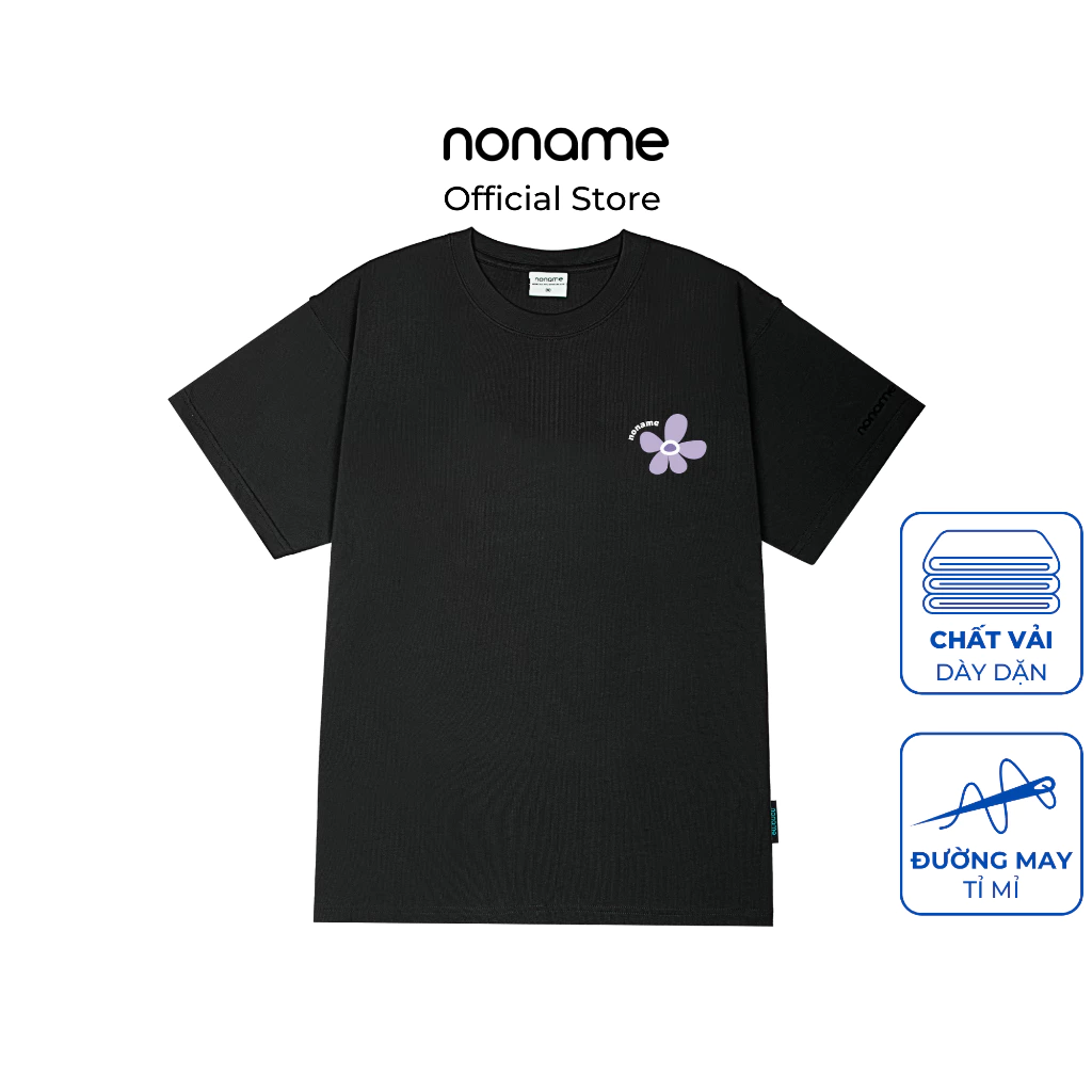 Áo Thun Unisex noname Oversize Lilac Flower / Black2_NNRAE1001D192