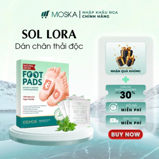 Miếng lẻ dán thải độc chân Sol Lora, miếng dán thải độc ngải cứu, loại bỏ độc tố cơ thể | Moska Shop