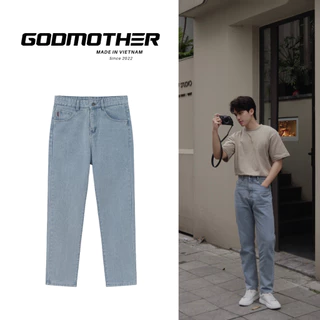 Quần Jeans Baggy Basic Ống Suông Rộng Godmother