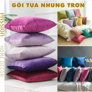 Vỏ Gối Vuông Trang Trí Sofa Nhung Trơn Cao Cấp Passion