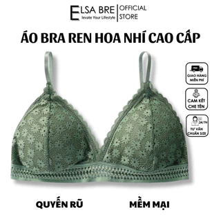 Áo Ngực Nữ Bralette Ren Không Gọng Nâng Ngực - Áo Lót Nữ Mút Mỏng Họa Tiết Hoa Cúc Xinh Xăn Elsa Bre OY7338