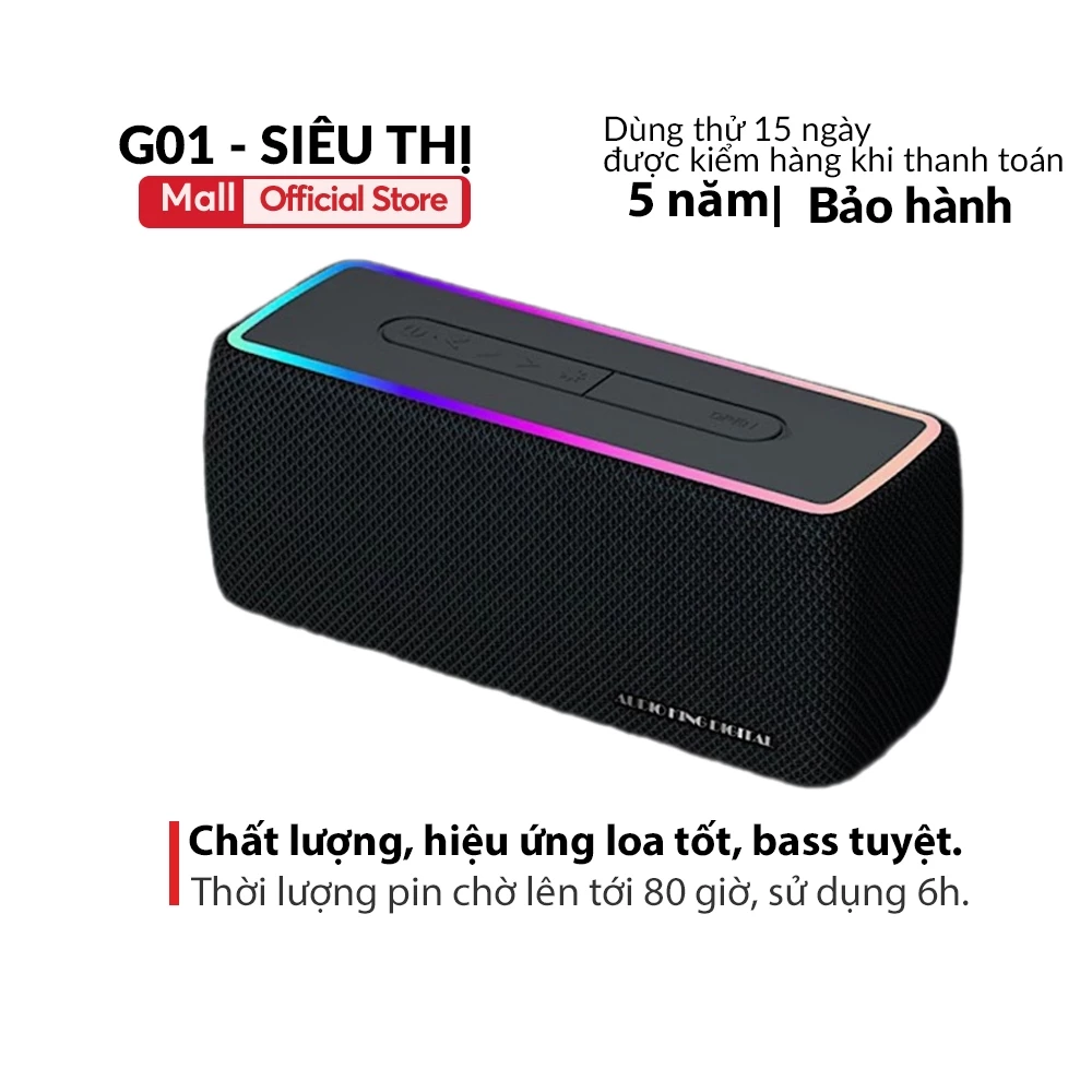 Loa bluetooth W3 2 loa đèn leb công suất lớn không dây âm thanh siêu hay bass khỏe