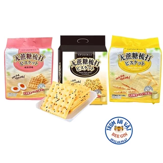 Bánh Quy Soda Crackers Không Đường Ăn Kiêng Vị Mè Đen Top, Nguyên Bản, Trứng Muối Savor 380g B125 - Ăn Vặt BeeGin