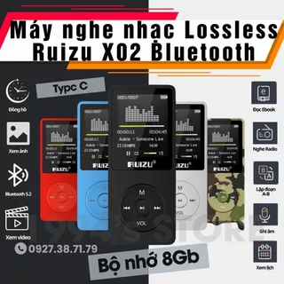 Bản 2024 Máy nghe nhạc lossless Ruizu X02 8Gb Bluetooth 5.2 - Nghe nhạc, xem phim, xem ảnh, đọc Ebook - Máy MP3 giá rẻ