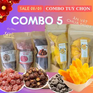 Combo 5 loại Soài sấy dẻo và Ômai - Ăn vặt siêu cuốn - Mua 1 trải nghiệm 5