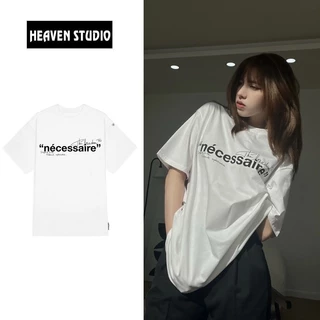 Áo Thun Local Brand Unisex Heaven Studio "necessaire", Áo Phông Unisex form rộng 100% Cotton