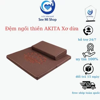 Đệm ngồi thiền AKITA xơ dừa đàn hồi cao,không xẹp lún combo bồ đoàn tọa cụ tặng kèm túi làm quà - an toàn cho cột sống