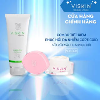 Combo Tiết kiệm Phục hồi da nhiễm corticoid - Dược mỹ phẩm VISKIN (bộ 2 sản phẩm) [CHÍNH HÃNG]