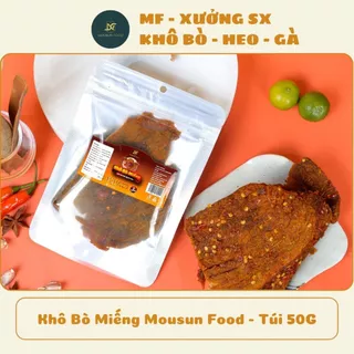 Khô Bò Miếng Túi 50 Gram Thịt Bò Khô Miếng Đồ Ăn Vặt Dai Mềm Thơm Ngon Đậm Vị An Toàn Vệ Sinh