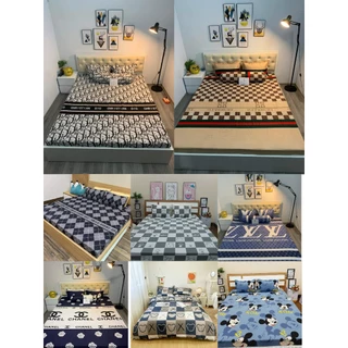 [Chính Hãng] Bộ Ga Gối 3 món Cotton Poly Mẫu Xinh, Drap Giường đủ size m2/m6/m8