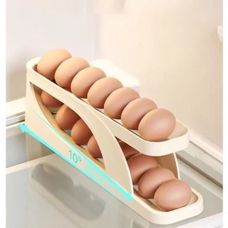 ⚡️Freeship⚡️Khay Đựng Trứng Tủ Lạnh 2 Tầng Thông Minh Lăn Tự Động Tiết Kiệm Không Gian Tủ Lạnh