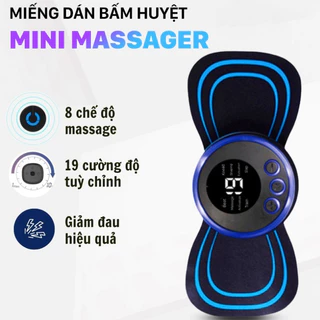 Miếng Dán Massage Xung Điện Cổ Vai Gáy, Cơ Bắp 10 Chế Độ Mát-xa, Pin Sạc - Máy Massage Mini Toàn Thân