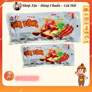 10 gói Snack Nem Tôm Ba Anh Em Food, Snack Cay Xé Miếng, ăn vặt tuổi thơ cổng trường