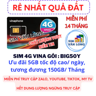 {Trọn Gói 1 Năm} Sim 4G Vinaphone VD149 , D500 , GV89 , F-Happy , Big50Y , Yolo125V , VD89 , TD49, U1500, Yolo100m, VD90