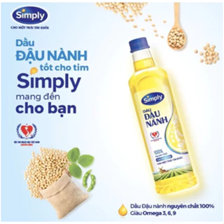 Dầu Ăn Simply Đậu Nành Nguyên Chất - Chai 1L