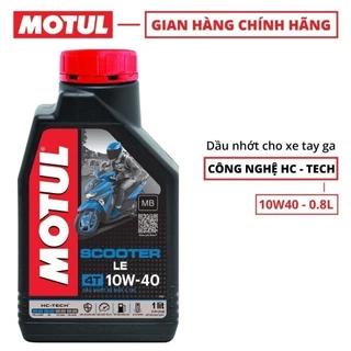 KM long đen + Dầu nhớt xe tay ga MOTUL SCOOTER LE 4T 10W40