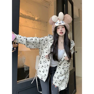 Áo Hoodies Nữ In Hình Mèo Thời Trang Xinh Xắn Có Hai Kiểu💐