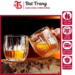 Bộ 6 cốc thuỷ tinh red cherry cao cấp 260ml kẻ sọc sang trọng