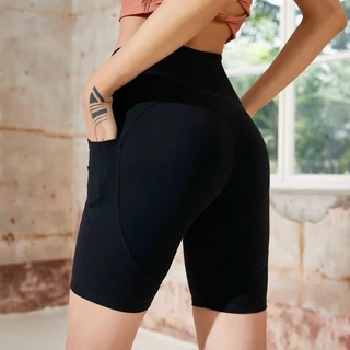 Quần Short Nữ,quần lửng legging lửng nữ cạp cao co giãn 4 chiều, Legging đùi biker nữ thể thao