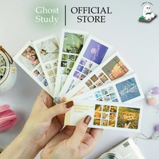 Set Sticker nhãn dán phong cảnh trang trí sổ tay, planner, bullet journal, nhật ký, điện thoại, máy tính Ghost Study