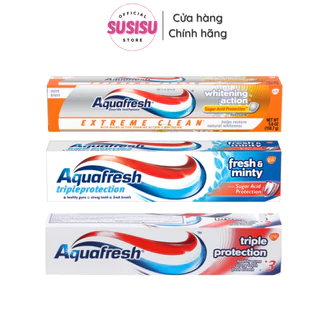 Kem đánh răng trắng sáng Aquafresh Extreme Clean Whitening Action/Fresh minty/Triple Protection (100g/158.7g) (hàng USA)