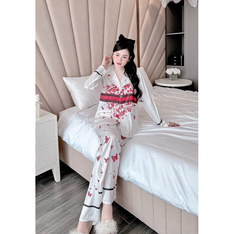 [HCM][42-60kg] Bộ Pijama tay dài quần dài/ đồ ngủ/ Đồ mặc nha cho nữ