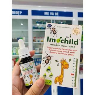 Vitamin D3 K2 MK-7 Imochild 20ml / Lineabon 10ml cho Bé - tăng cường miễn dịch, Hỗ trợ bé phát triển chiều cao trí nã