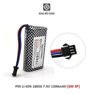 Pin Li-ion 18650 7.4v 1200mAH, 1300mAH - Jack SM 2P, 3P