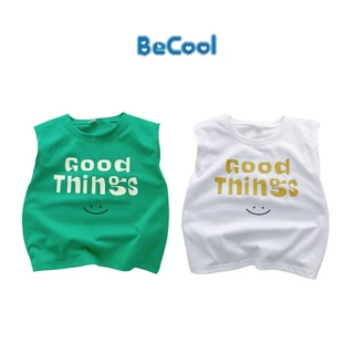 Áo Sát Nách In Chữ Good Think BECOOL, Áo Sát Nách Chất Cotton Cho Bé Từ 6-26Kg