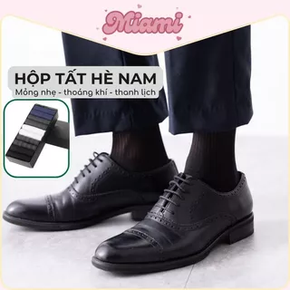 [Hộp 10 đôi] Tất Nam Cổ Cao Họa Tiết Công Sở Thoáng Khí Chống Hôi Chân Nhiều Màu Miami Socks