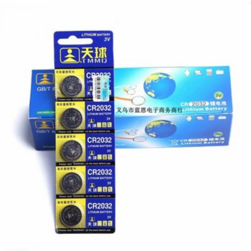vỉ 5 viên pin CR2032 Lithium 3v dung lượng 500MAh trở xuống