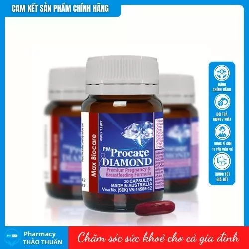 PM Procare DIAMOND lọ 30 viên Vitamin cho bà bầu ( Hàng chính hãng Úc )