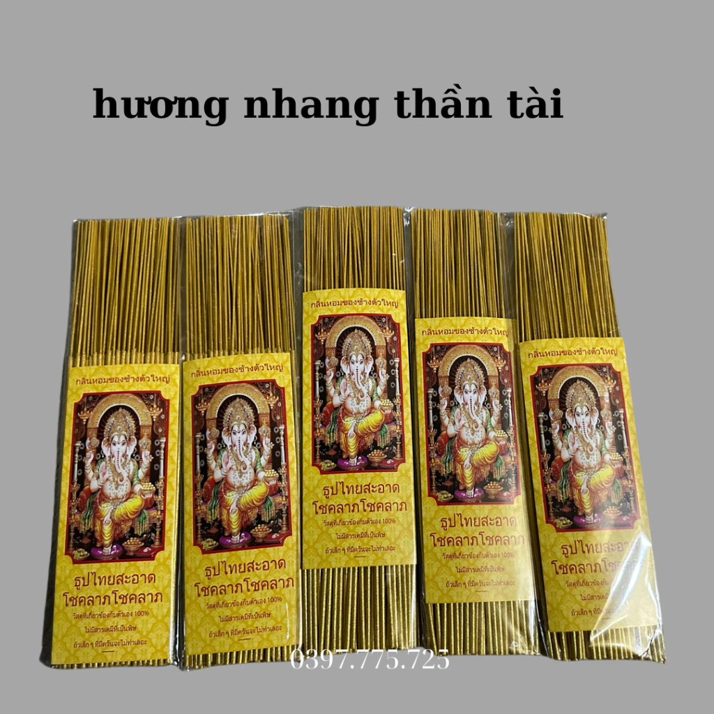 Hương Nhang Thần Tài Thái Lan - Thẻ 79 Nén ( 29cm ) (39cm) Chính Hãng Hương Sạch Ít Khói Cuộn Tàn Tài Lộc