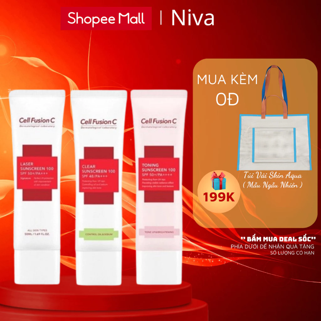 Kem chống nắng Cell Fusion C Hồng Nâng Tông Cho Mọi Loại Da Toning Sunscreen 100 SPF50+ PA +++