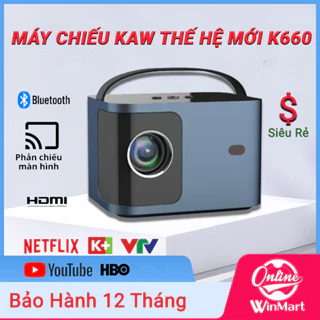 Máy Chiếu Mini KAW K660 Chiếu Siêu Nét Full HD 1080, Xem Phim, Giải Trí, Dạy Học Văn Phòng Có Quai Xách, BH 1 năm