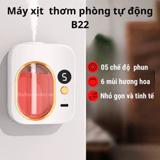 Máy Xịt Tự Động Thơm Phòng Và Bình Xịt Thơm Phòng B22, pin sạc tự động 1500mAh