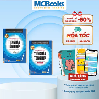 Sách - Combo Tiếng Hàn Tổng Hợp dành cho người Việt Nam - Sơ Cấp 1 ( Giáo trình đen trắng và sbt)