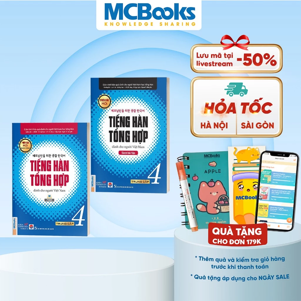 Sách - Tiếng Hàn Tổng Hợp Dành Cho Người Việt Nam Trung Cấp 4 - Phiên Bản Mới 2020, Kèm App Học Online