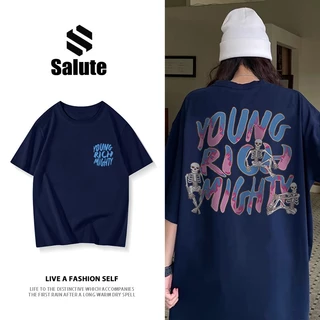 Áo phông xanh navy nam nữ local brand chính hãng Salute tee vintage form rộng mùa hè Y0847