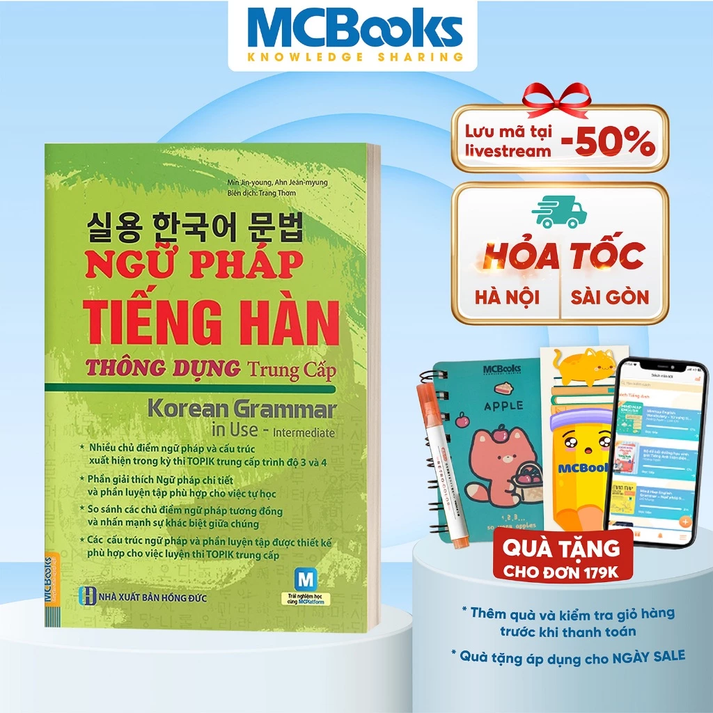 Sách - Ngữ Pháp Tiếng Hàn Thông Dụng Trình Độ Trung Cấp - Korean Grammar in use Intermediate - Học Kèm App Online