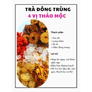 [COMBO 20 GÓI] Trà Đông Trùng Hạ Thảo Tứ Vị Giúp Ngủ Ngon, Giải nhiệt